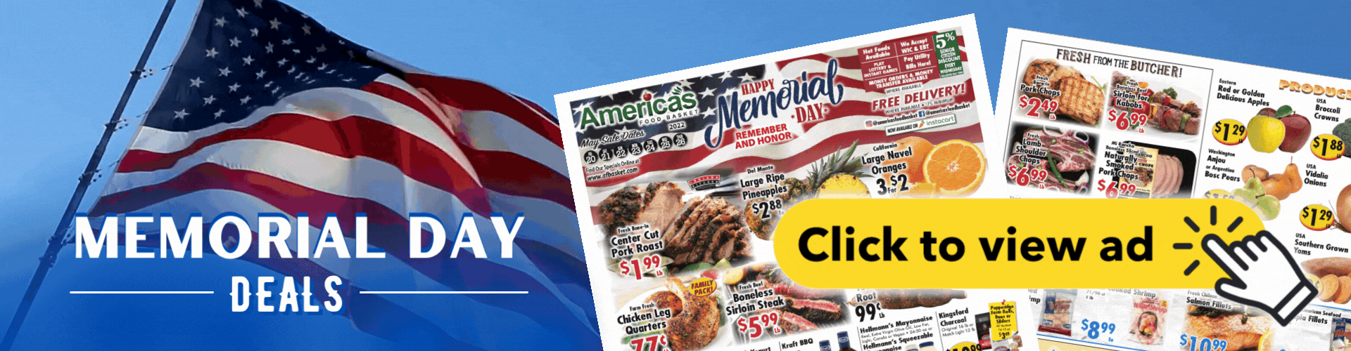 Click this image to view our America's Food Basket weekly circular valid from May 20 to May 26